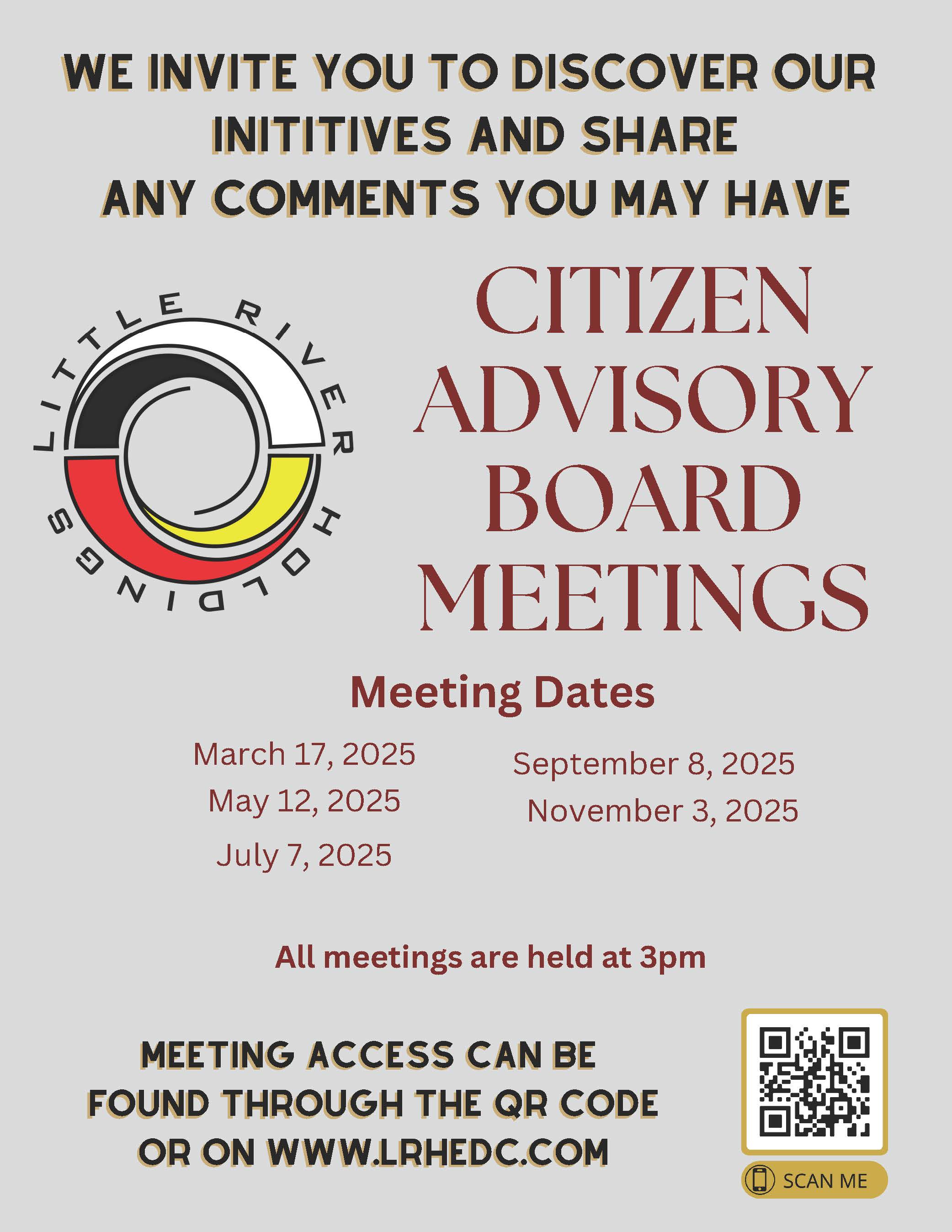 Revised Citizen Advisory Board Meeting Dates 3/3/2025