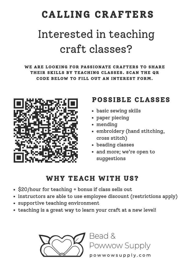 Crafters to Teach (Pow Wow Supply) June 2025