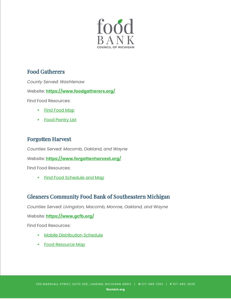 Food Bank Council of Michigan Pg 2