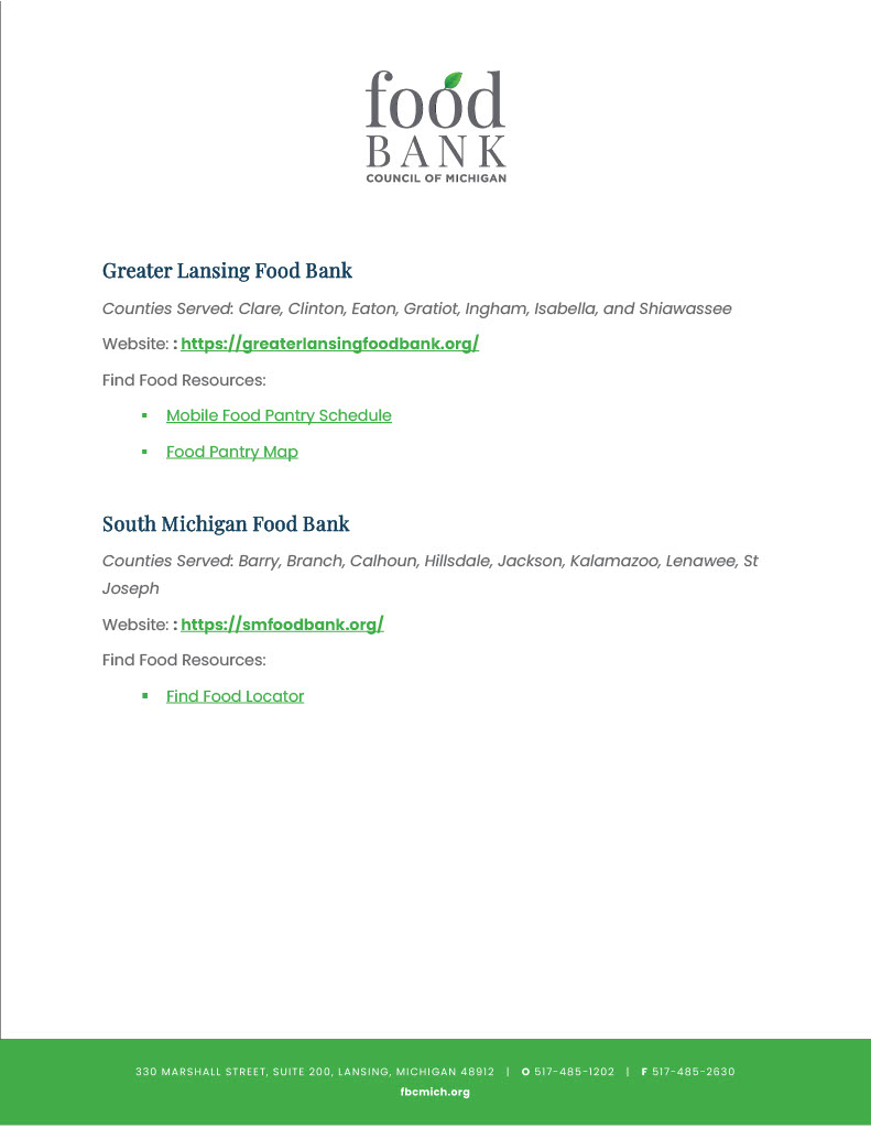 Food Bank Council of Michigan Pg 3