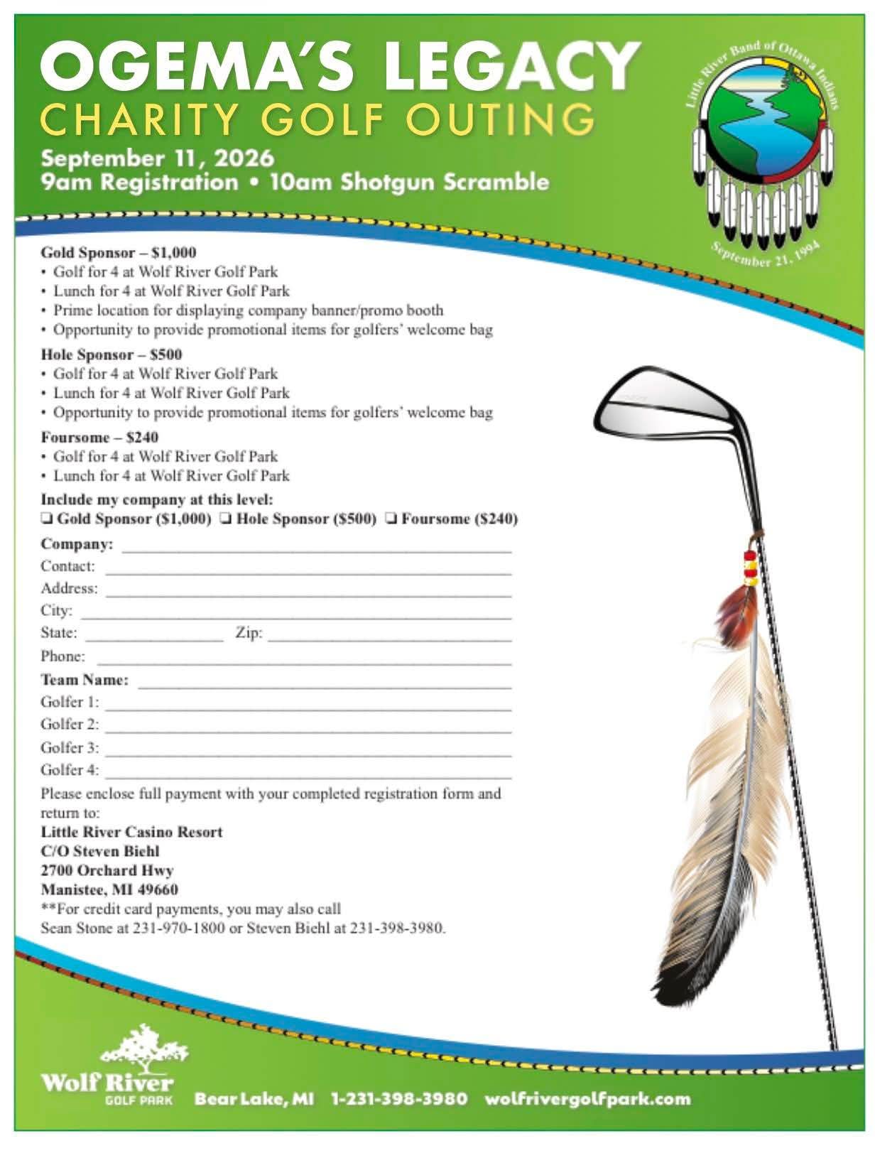 September 11th Ogema's Charity Golf Outing