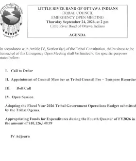 Call of Emergency Meeting 09.24.26