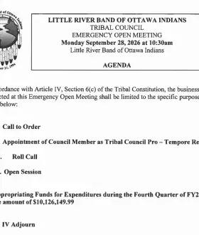 09.28.26 Call of Emergency Meeting of Tribal Council by the Tribal Ogema